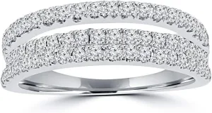 0.90 ct Ladies Round Cut Diamond Anniversary Wedding Band Ring in Platinum