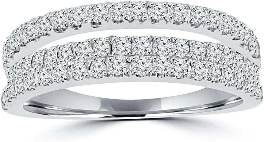 0.90 ct Ladies Round Cut Diamond Anniversary Wedding Band Ring in Platinum