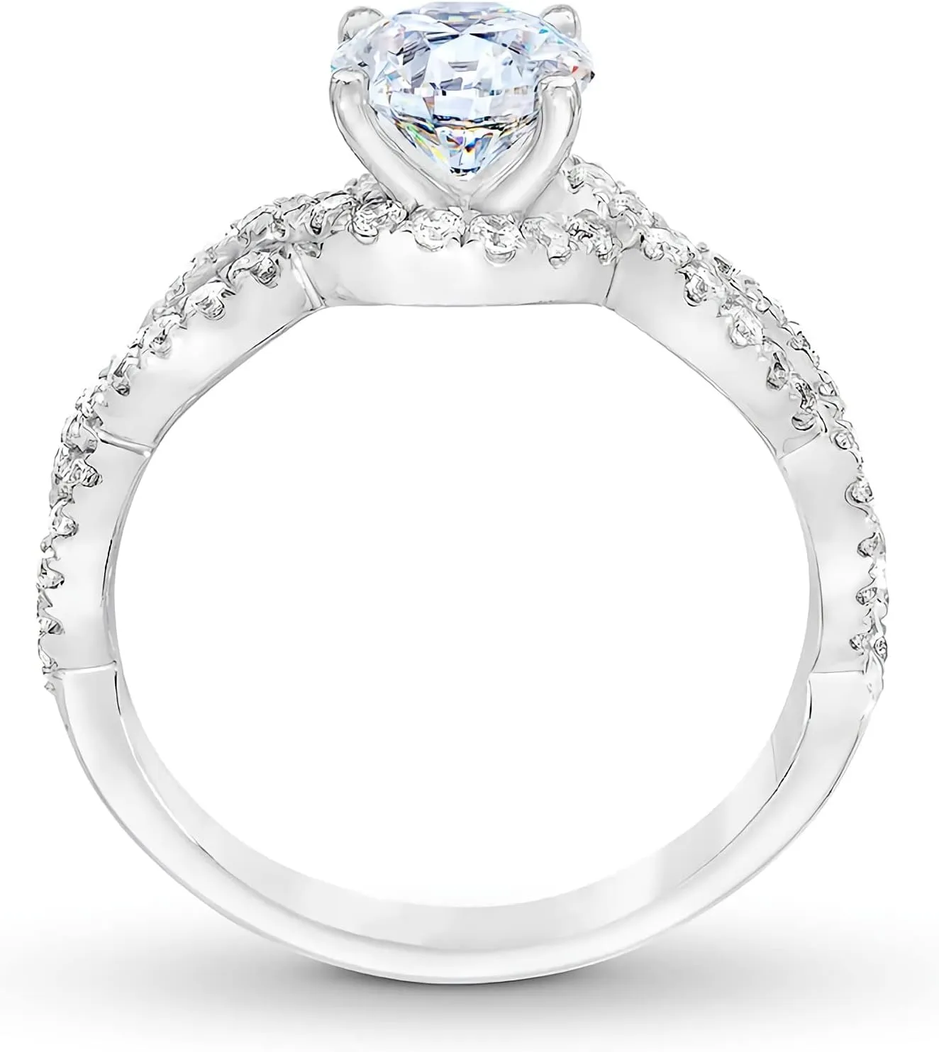 1-1/3 Carat (ctw) Moissanite Engagement Rings for Women Platinum Plated Silver Ring moissanite rings