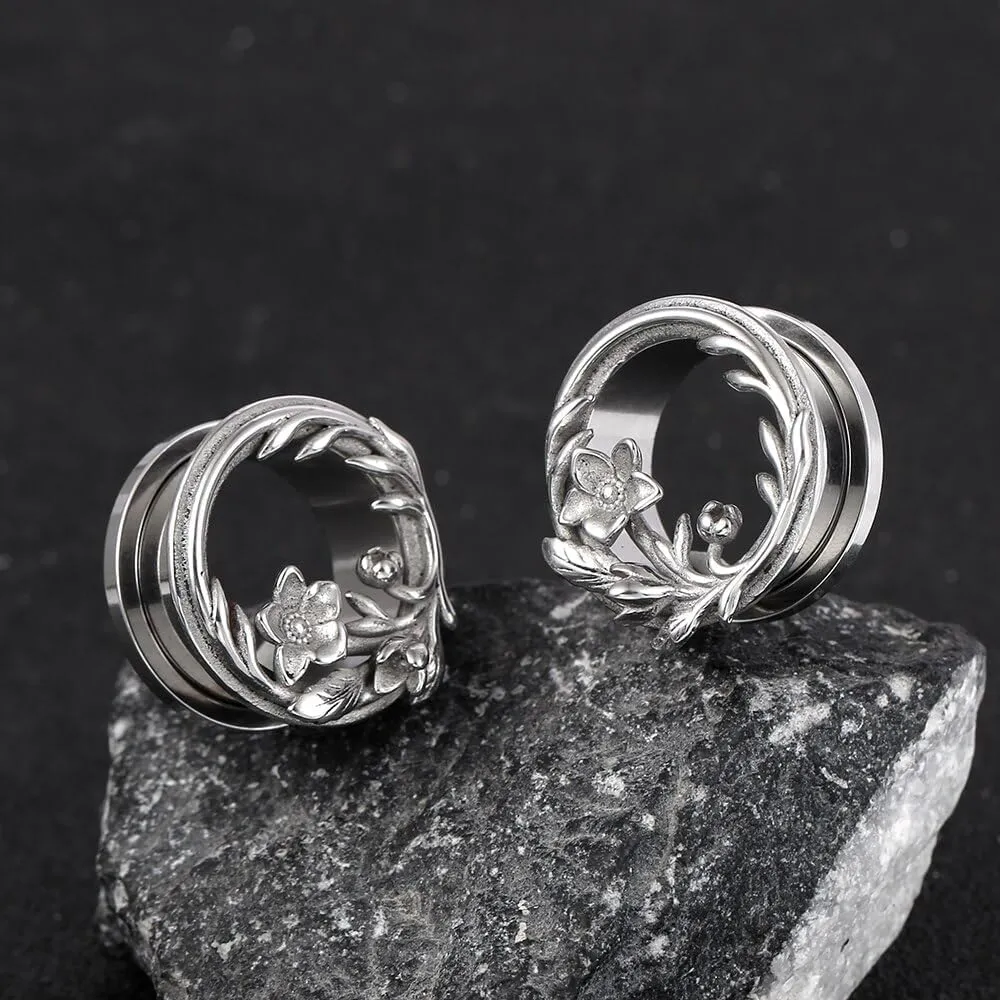 1 Pair New Classic gauges Ear Plugs Tunnels Hypoallergenic 316 Stainless Steel Ear Gauges 8mm-25mm (0G-1") Body Piercing Jewelry