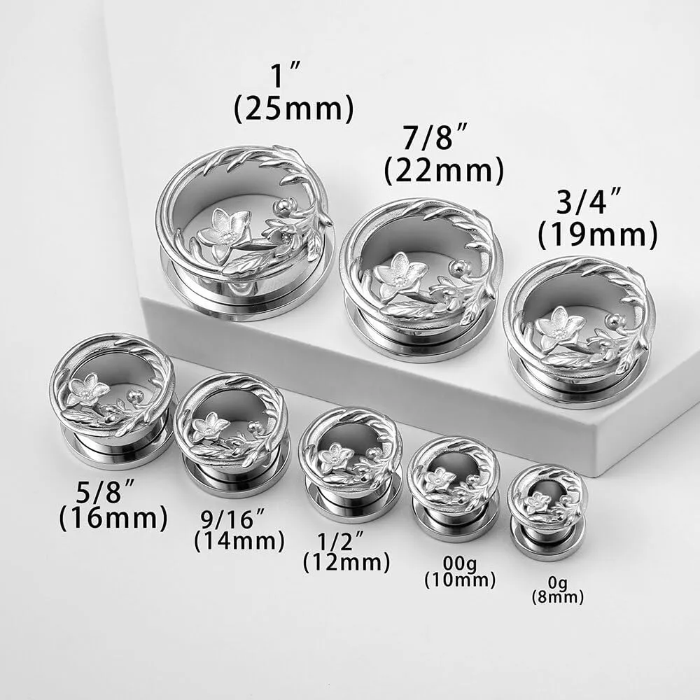 1 Pair New Classic gauges Ear Plugs Tunnels Hypoallergenic 316 Stainless Steel Ear Gauges 8mm-25mm (0G-1") Body Piercing Jewelry