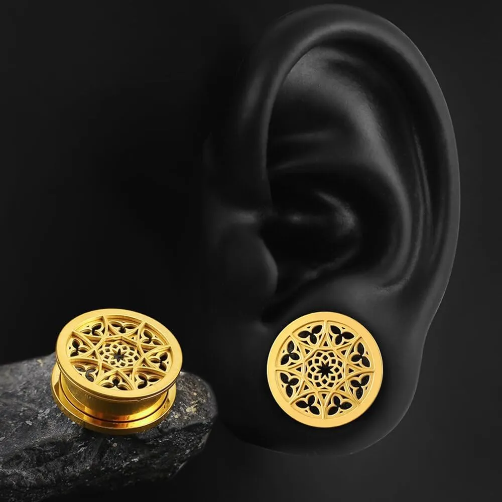 1 Pair New Classic gauges Ear Plugs Tunnels Hypoallergenic 316 Stainless Steel Ear Gauges 8mm-25mm (0G-1") Body Piercing Jewelry