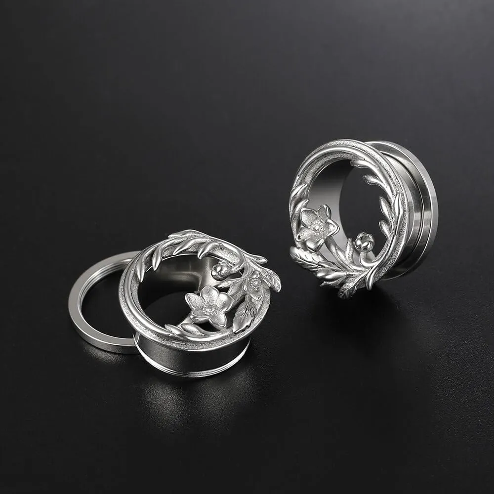1 Pair New Classic gauges Ear Plugs Tunnels Hypoallergenic 316 Stainless Steel Ear Gauges 8mm-25mm (0G-1") Body Piercing Jewelry