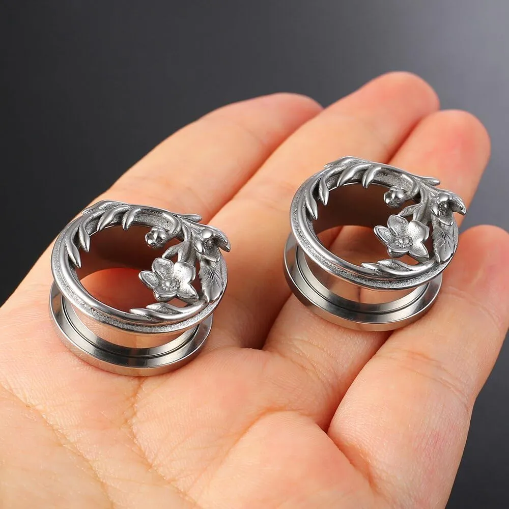 1 Pair New Classic gauges Ear Plugs Tunnels Hypoallergenic 316 Stainless Steel Ear Gauges 8mm-25mm (0G-1") Body Piercing Jewelry