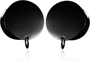1 Pair Stainless Steel Ear Gauges Plugs - Dangle DIY Tunnel Plugs for Ear Stretching, Body Jewelry Accessories for Men and Women