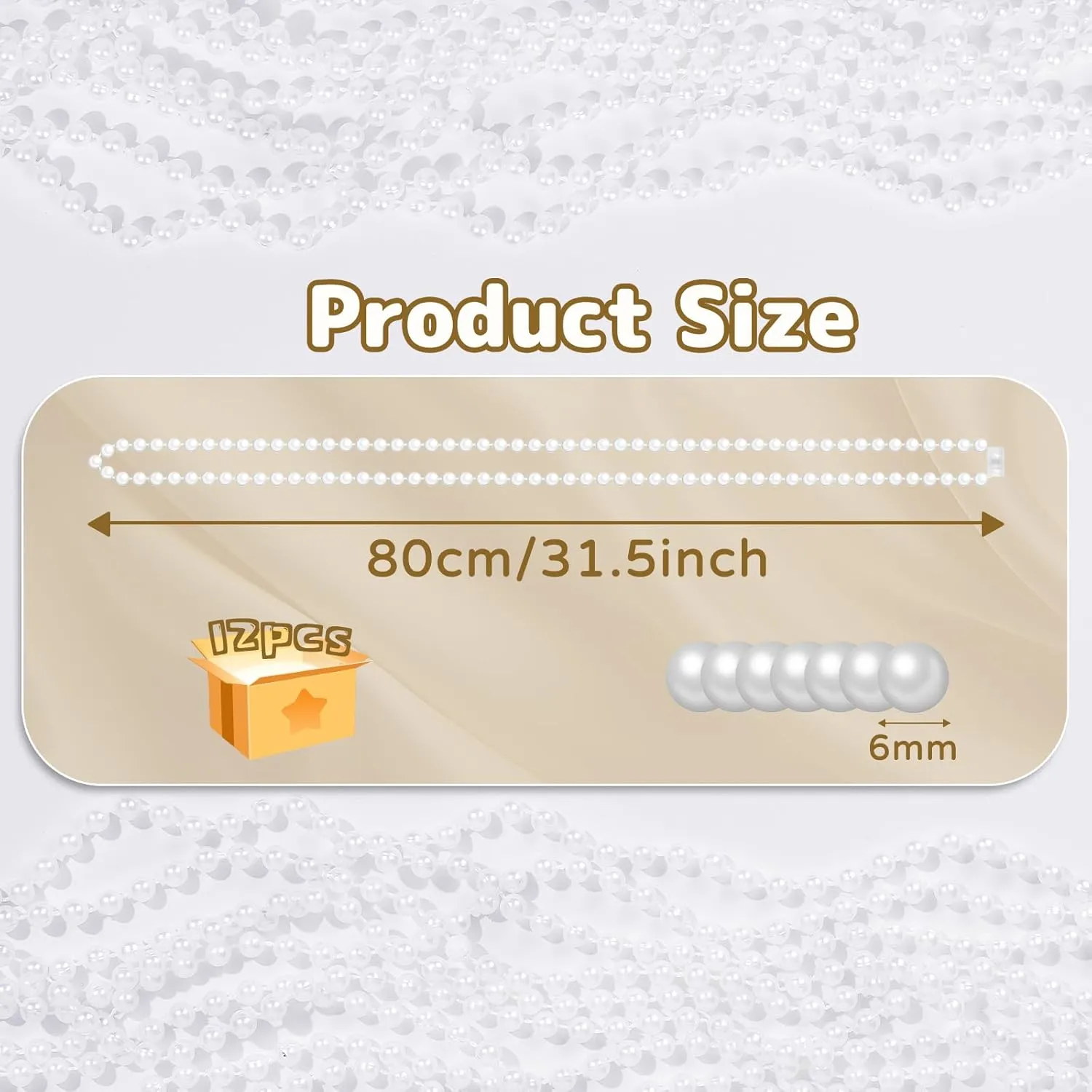 12 Pack Faux Pearl Necklace Bulk Long Pearl Women's Jewelry 1920s White Pearl Party Favors Wedding Bridal Shower Tea Birthday Decorations