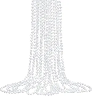 12 Pack Faux Pearl Necklace Bulk Long Pearl Women's Jewelry 1920s White Pearl Party Favors Wedding Bridal Shower Tea Birthday Decorations