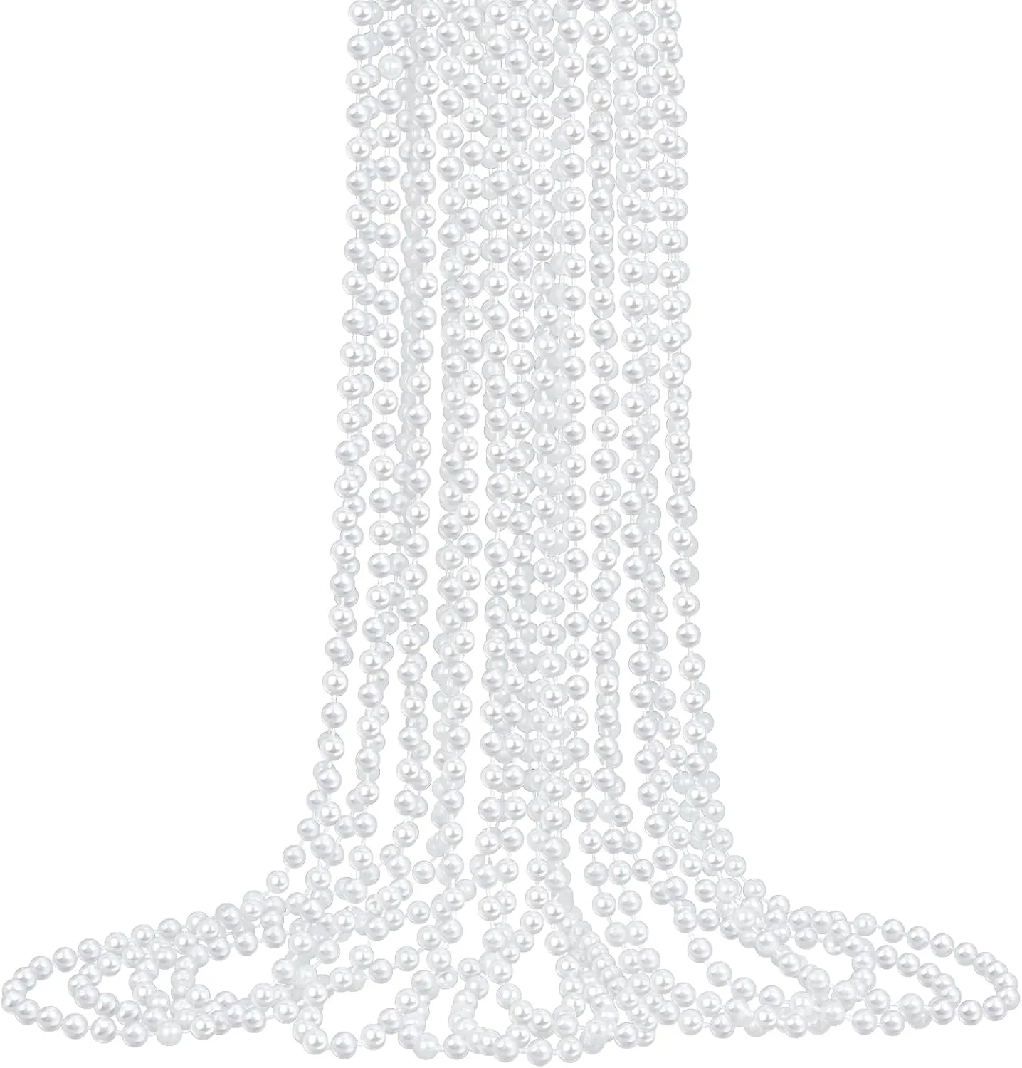 12 Pack Faux Pearl Necklace Bulk Long Pearl Women's Jewelry 1920s White Pearl Party Favors Wedding Bridal Shower Tea Birthday Decorations
