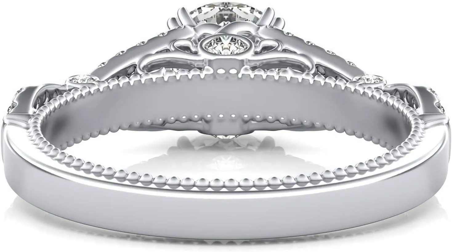1.28 Carat (ctw) Moissanite Engagement Rings for women Vintage Platinum Plated Silver Ring Moissanite Rings
