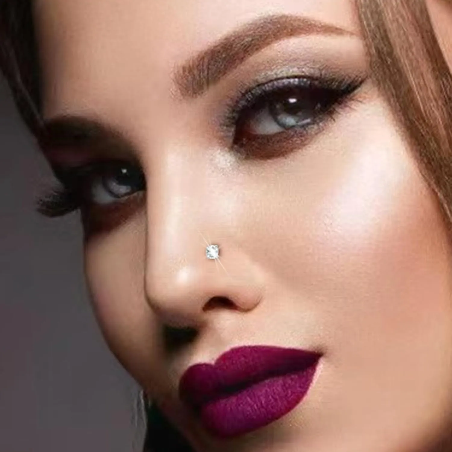 14k Gold Plated 316L Surgical Steel 22g/20g/18g Nose Rings Studs L-Shape Bone Screw Nostril Piercing 1.5mm 2mm 2.5mm 3mm 3.5mm 4.5mm CZ Nose Studs for Women
