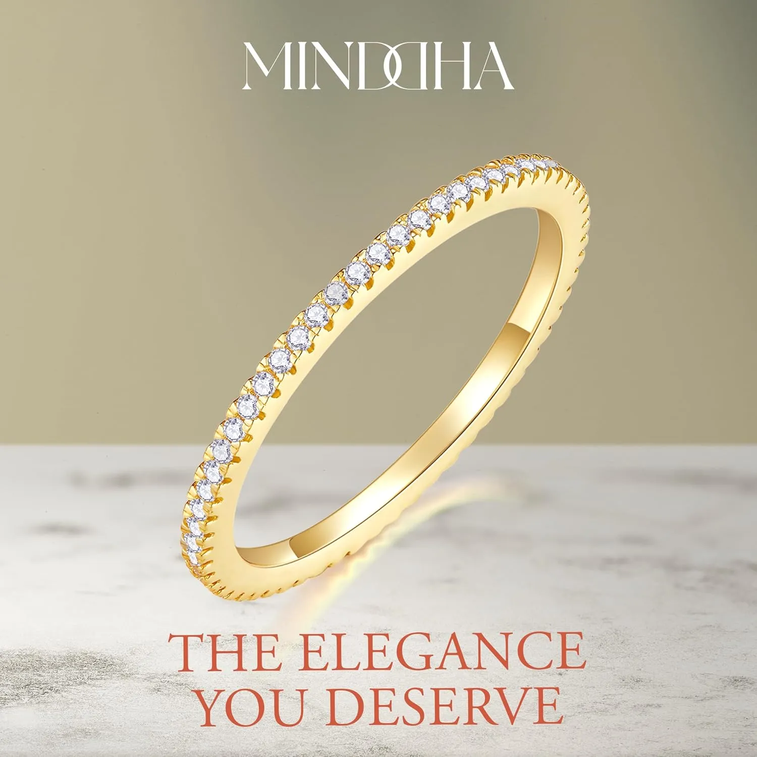 14K Gold Plated- Cubic Zirconia Simulated Diamond Stackable Rings Eternity Bands/Silver Rings, Gold Rings for Women- 1.5mm, 2mm Stacking Rings for Oura Gen 4/Oura Gen 3, Size 4-12