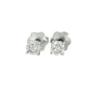 14Kt Gold 0.10 Ct Genuine Natural Diamond Round Stud Earrings