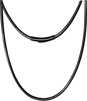 14" to 50" 2MM/3MM Waterproof Braided Leather Chain Cord Necklace for Men/Women, Brown/Black Rope Chain for pendant (Gift Box)