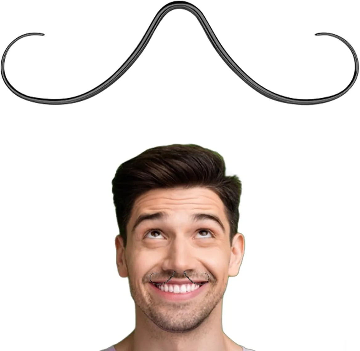 16G 14G Mustache Septum Ring PVD Plated Septum Mustache Nose Ring 316L Surgical Steel Piercing Jewelry for Women Men