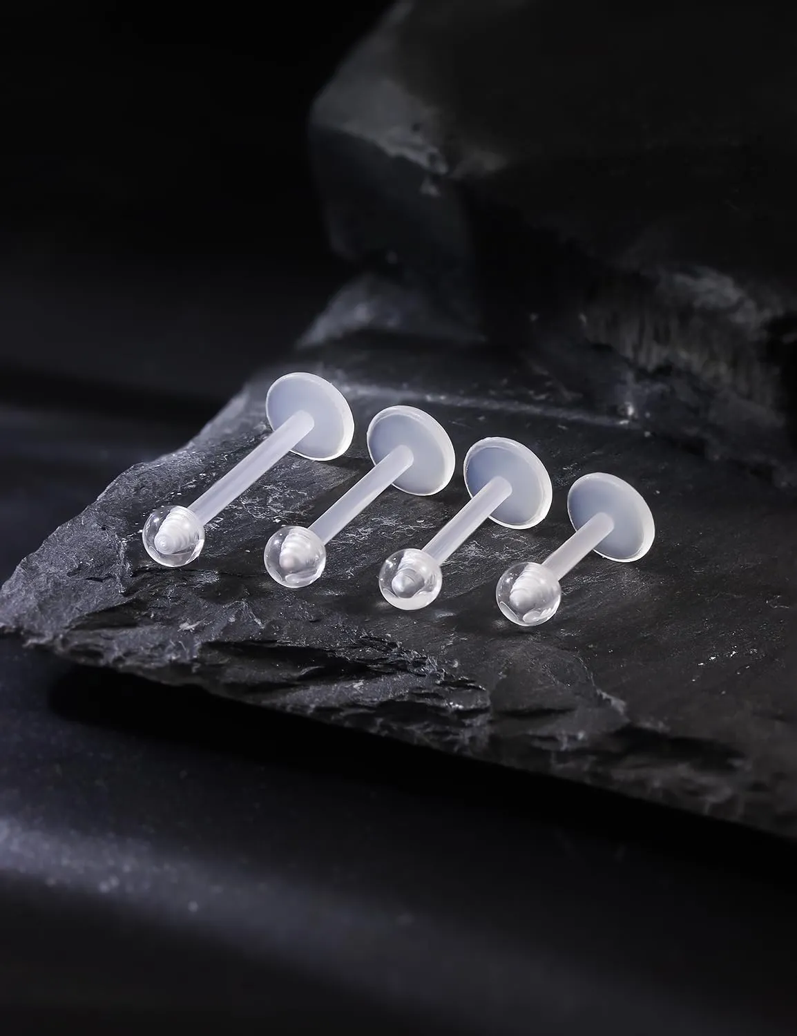 16G Clear Earrings for Sports Plastic Monroe Lip Nose Ring Stud Forward Helix Conch Tragus Cartilage Earrings Studs Medusa Labret Piercing Jewelry Retainer for Surgery Women 6MM 8MM 10MM 12MM