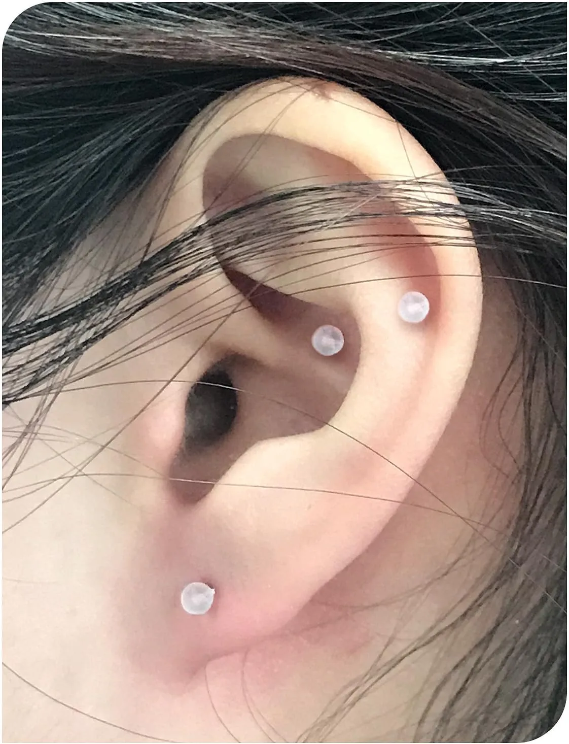 16G Clear Earrings for Sports Plastic Monroe Lip Nose Ring Stud Forward Helix Conch Tragus Cartilage Earrings Studs Medusa Labret Piercing Jewelry Retainer for Surgery Women 6MM 8MM 10MM 12MM