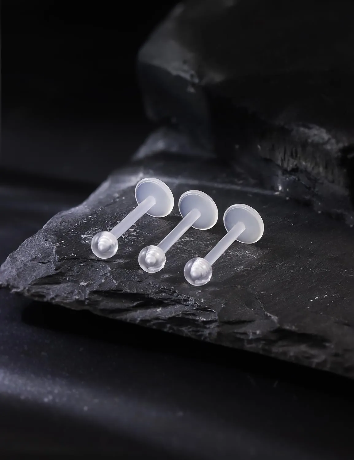 16G Clear Earrings for Sports Plastic Monroe Lip Nose Ring Stud Forward Helix Conch Tragus Cartilage Earrings Studs Medusa Labret Piercing Jewelry Retainer for Surgery Women 6MM 8MM 10MM 12MM