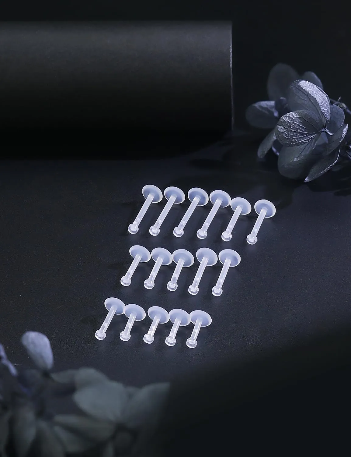 16G Clear Earrings for Sports Plastic Monroe Lip Nose Ring Studs Forward Helix Conch Tragus Cartilage Earrings Studs Medusa Labret Piercing Jewelry Retainer for Surgery Women Men