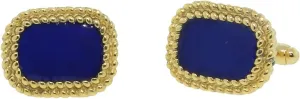 1928 Jewelry Classic Transparent Blue Enamel Rectangle Cufflinks