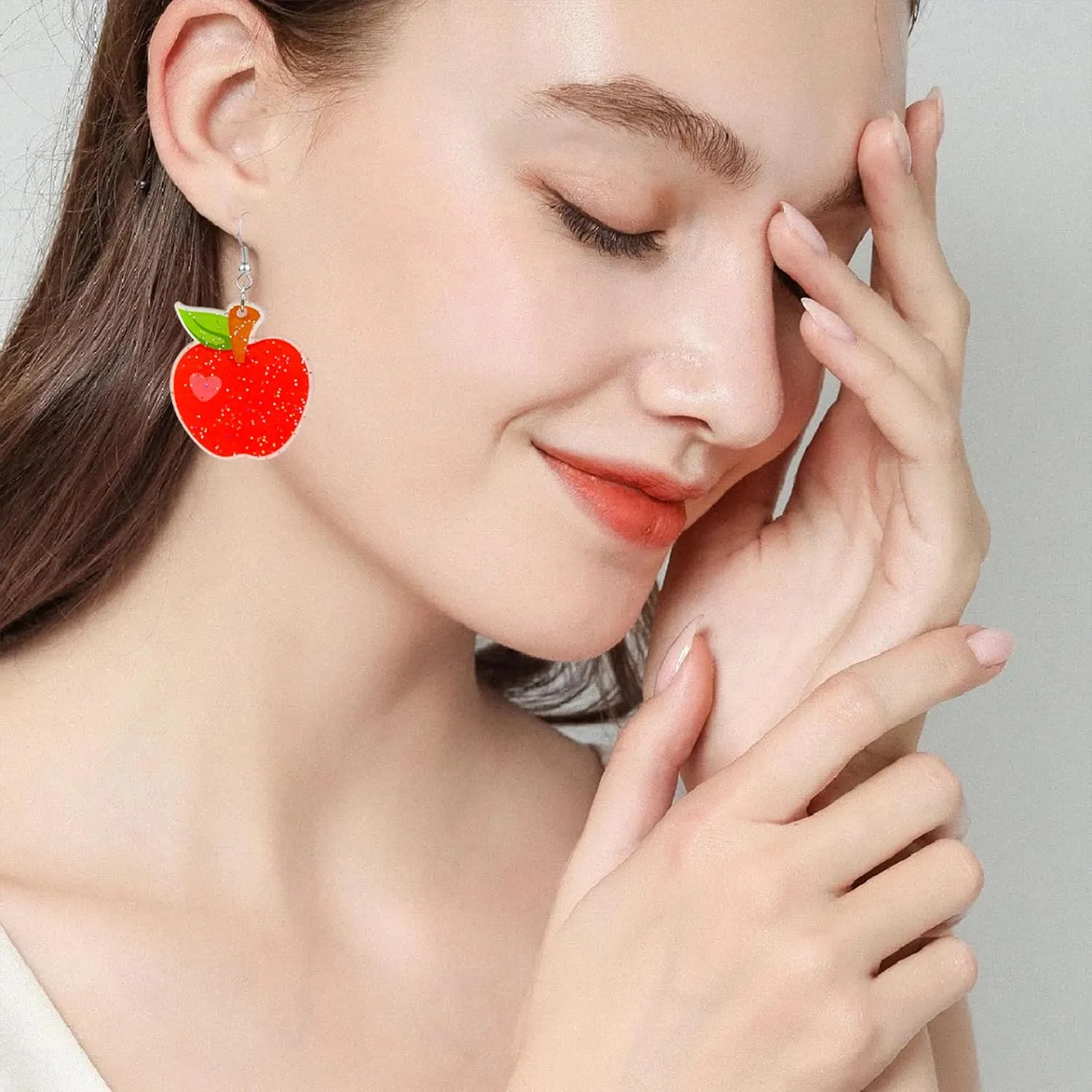 2 Pairs Teacher Pencil Drop Earrings for Women Cute Apple Earrings for Women Jewelry Gifts for Art