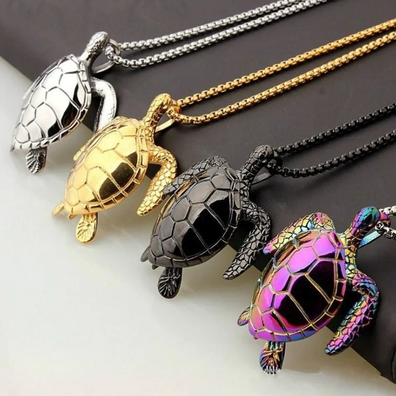2021 New Trendy Turtle Pendant Necklace Women&#39;s Necklace Fashion Metal Animal Cute Accessories Party Gift Four Colors Wholesale