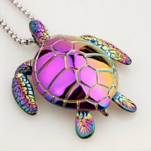 2021 New Trendy Turtle Pendant Necklace Women&#39;s Necklace Fashion Metal Animal Cute Accessories Party Gift Four Colors Wholesale