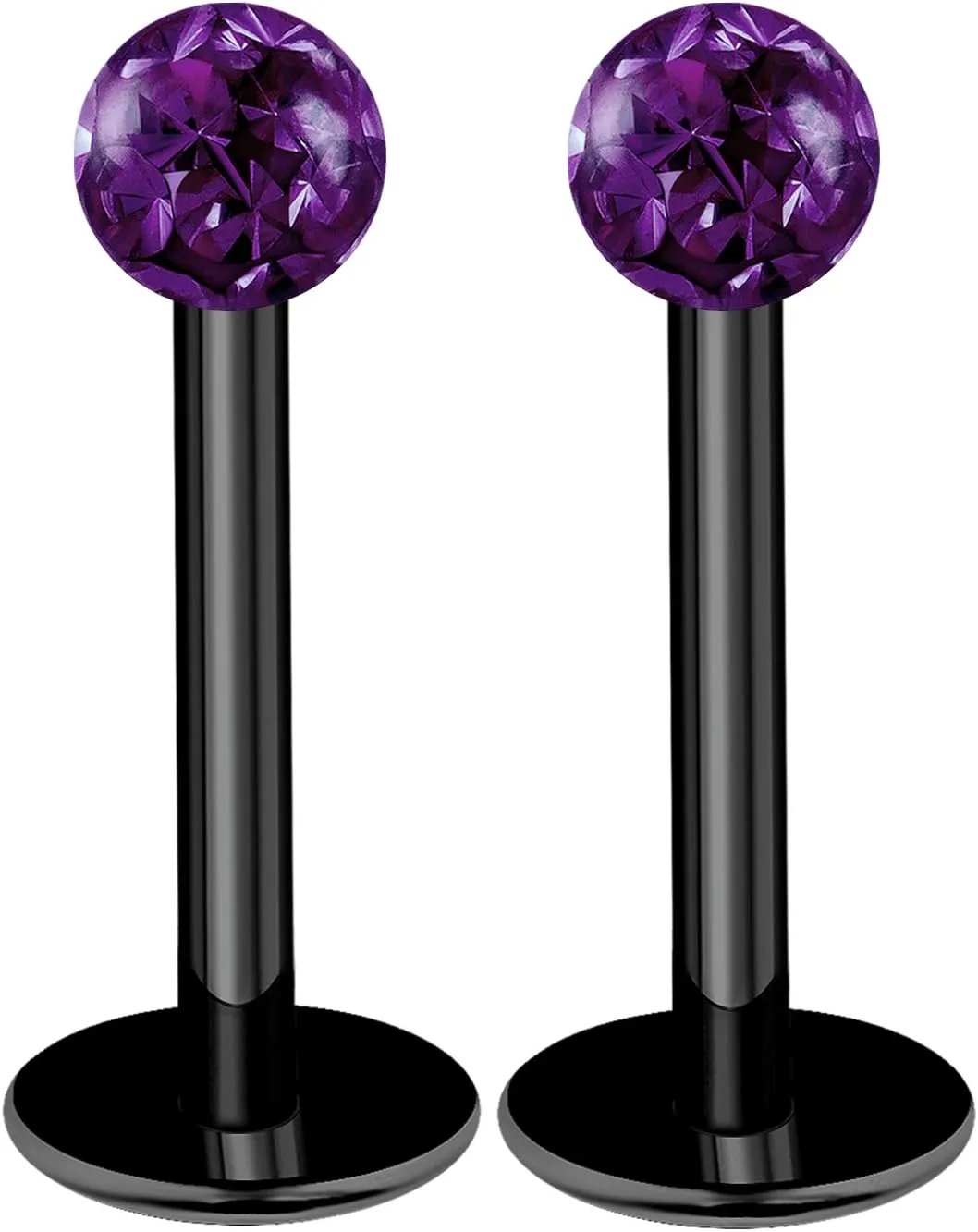 2pcs 16g labret studs Black titanium G23 Rings Cartilage Spider Bites Lip Monroe Tragus Stud Conch Studs Helix B2ICB
