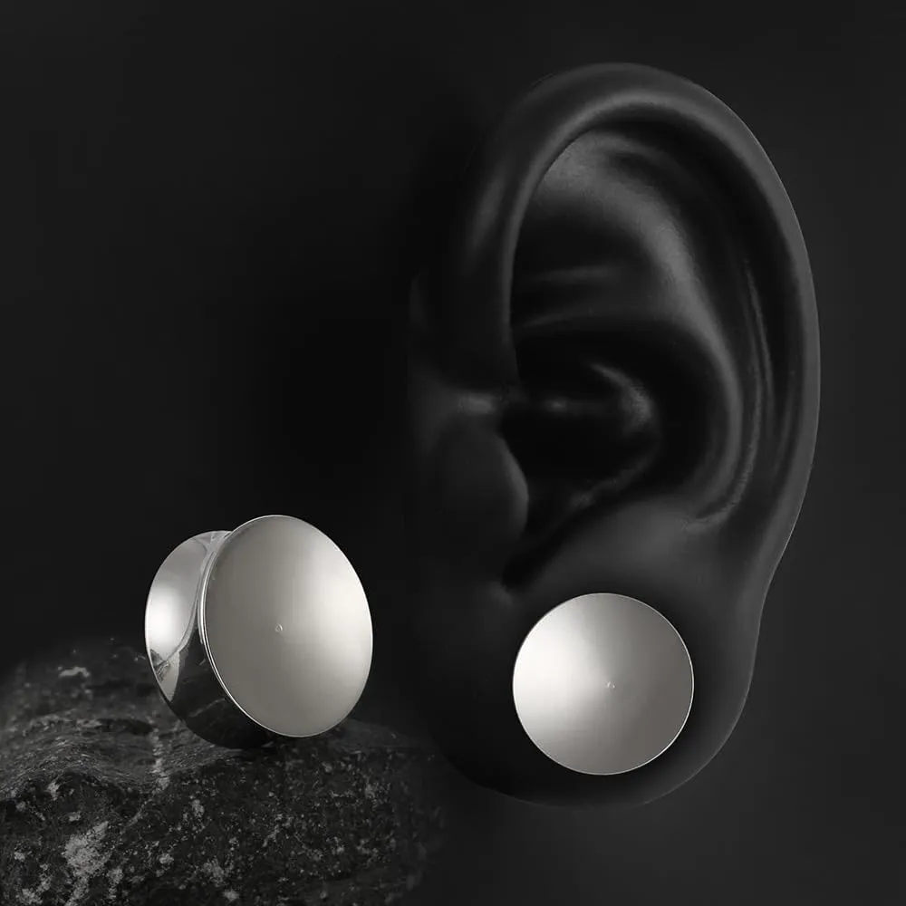 2PCS Basic Gauges for Ear Hypoallergenic 316 Stainless Steel Ear Gauges Plugs Tunnels 8mm-25mm (0G-1") Body Piercing Jewelry for Women Men
