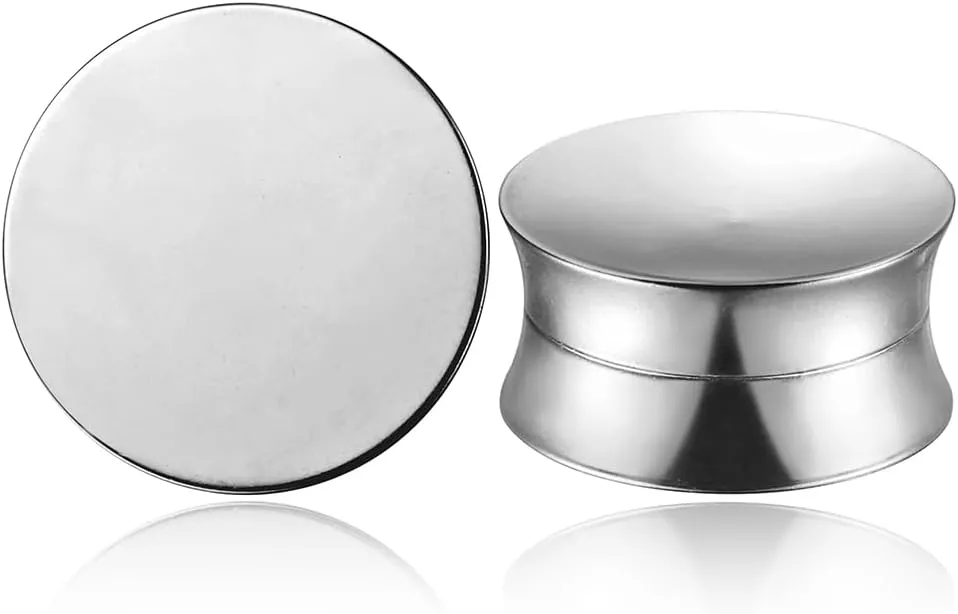 2PCS Basic Gauges for Ear Hypoallergenic 316 Stainless Steel Ear Gauges Plugs Tunnels 8mm-25mm (0G-1") Body Piercing Jewelry for Women Men
