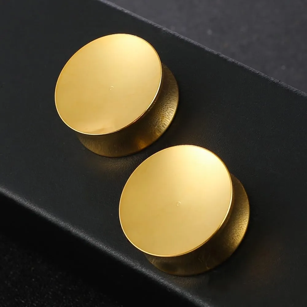 2PCS Basic Gauges for Ear Hypoallergenic 316 Stainless Steel Ear Gauges Plugs Tunnels 8mm-25mm (0G-1") Body Piercing Jewelry for Women Men