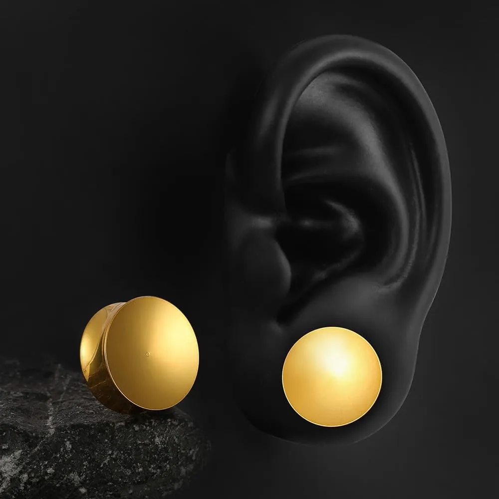 2PCS Basic Gauges for Ear Hypoallergenic 316 Stainless Steel Ear Gauges Plugs Tunnels 8mm-25mm (0G-1") Body Piercing Jewelry for Women Men