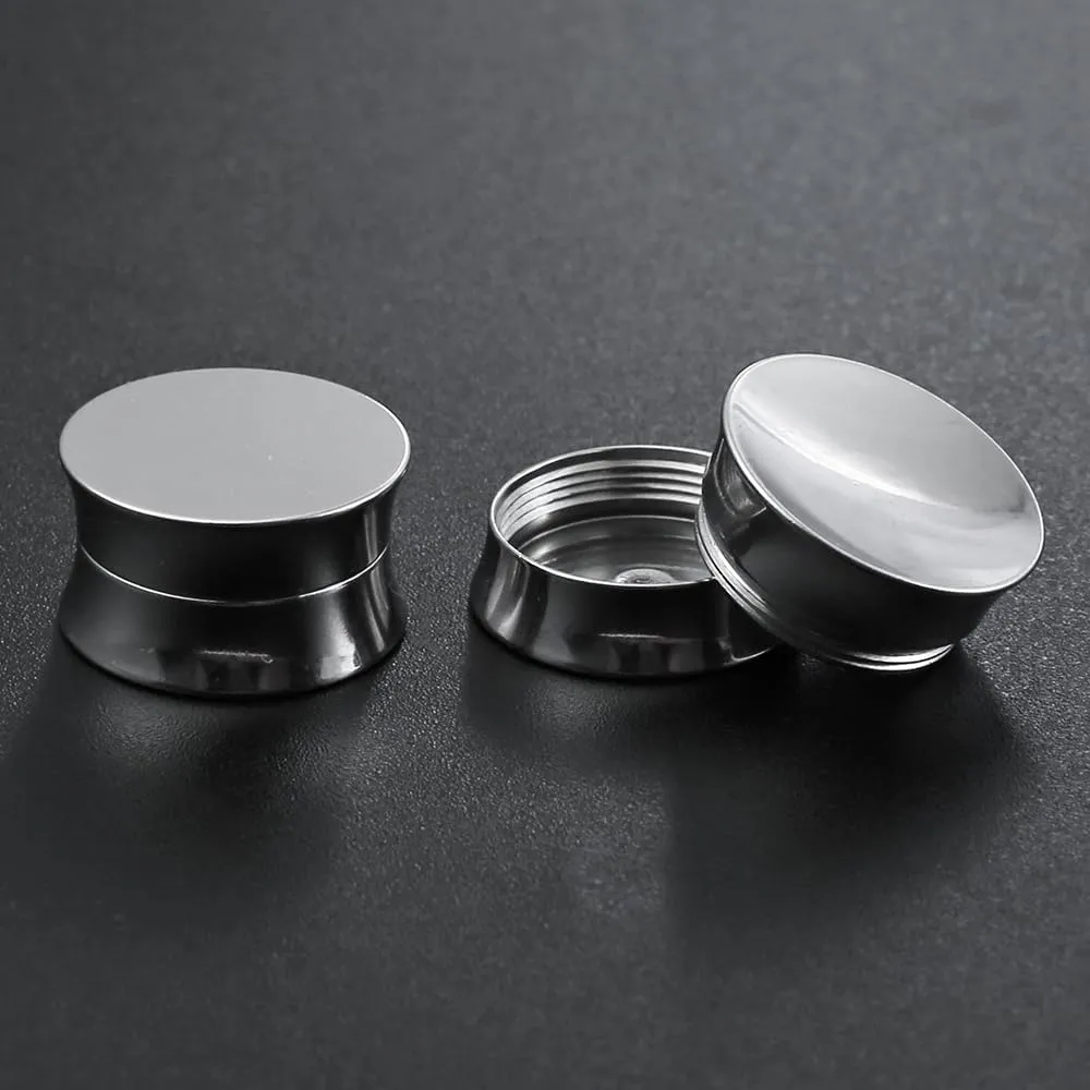 2PCS Basic Gauges for Ear Hypoallergenic 316 Stainless Steel Ear Gauges Plugs Tunnels 8mm-25mm (0G-1") Body Piercing Jewelry for Women Men
