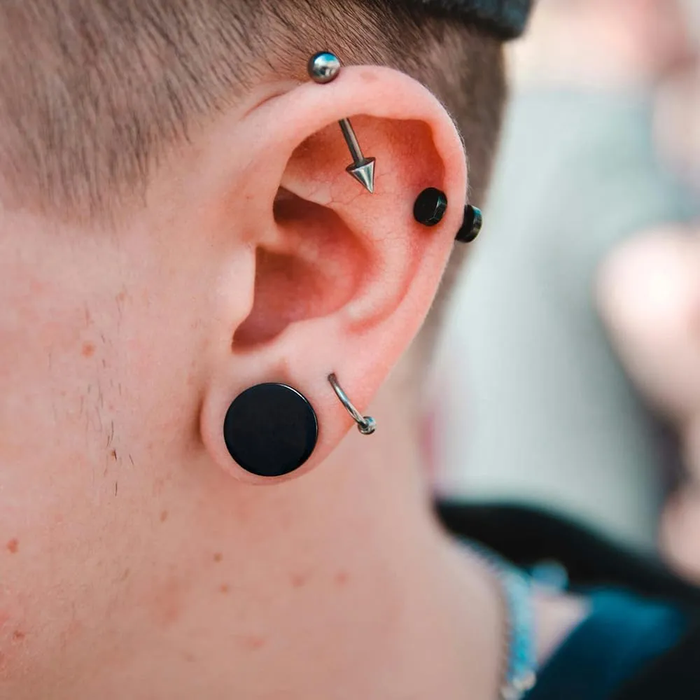 2PCS Basic Gauges for Ear Hypoallergenic 316 Stainless Steel Ear Gauges Plugs Tunnels 8mm-25mm (0G-1") Body Piercing Jewelry for Women Men
