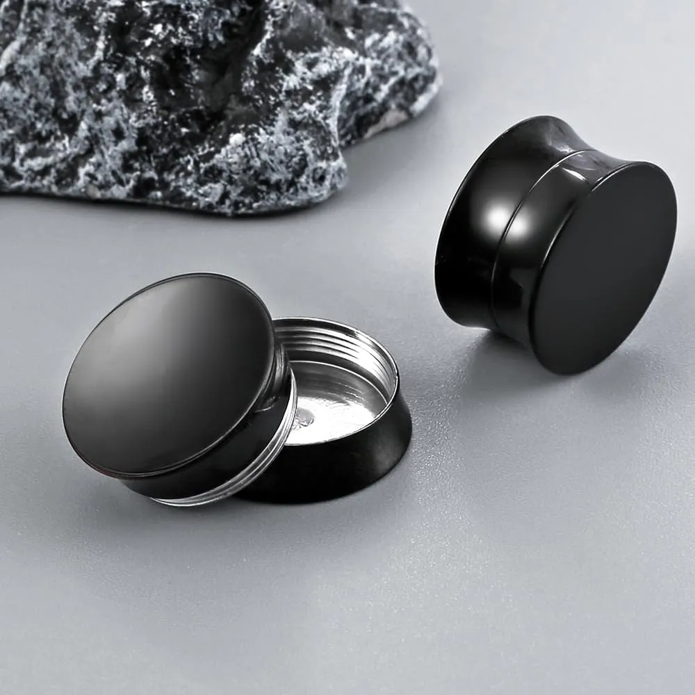 2PCS Basic Gauges for Ear Hypoallergenic 316 Stainless Steel Ear Gauges Plugs Tunnels 8mm-25mm (0G-1") Body Piercing Jewelry for Women Men