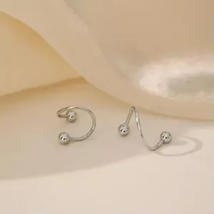 2pcs Stainless Steel Spiral Twisted Lip Ring Tongue Piercing Heart Star Ear Stud-A3