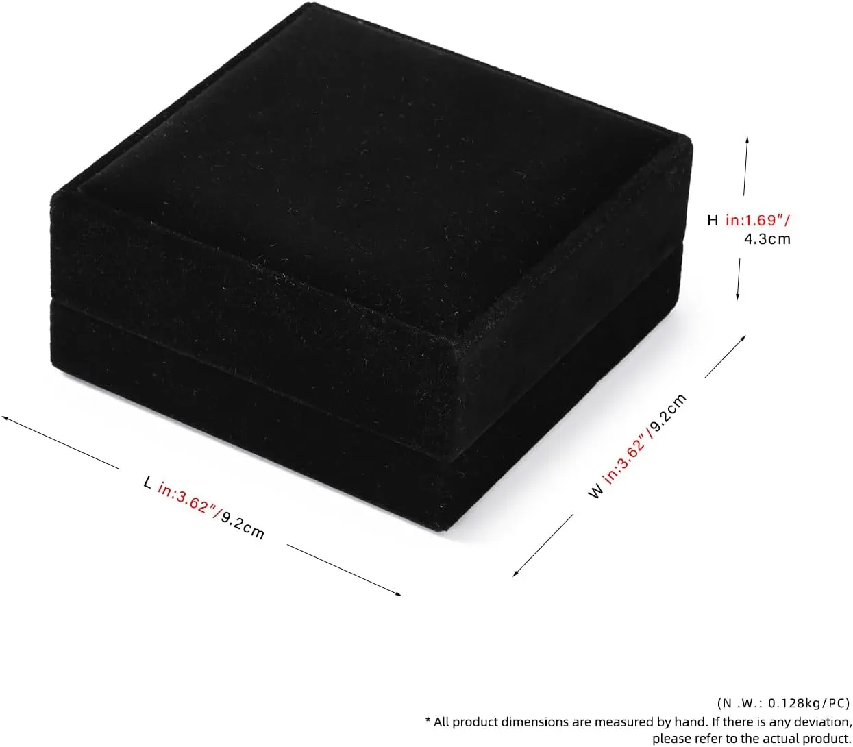 3 in 1 Velvet Jewelry Set Gift Box Earring Gift Box Ring Necklace Boxes Small Jewelry Storage Boxes for Travel Birthday Mother's Day Valentine's Day Gifts(Black)