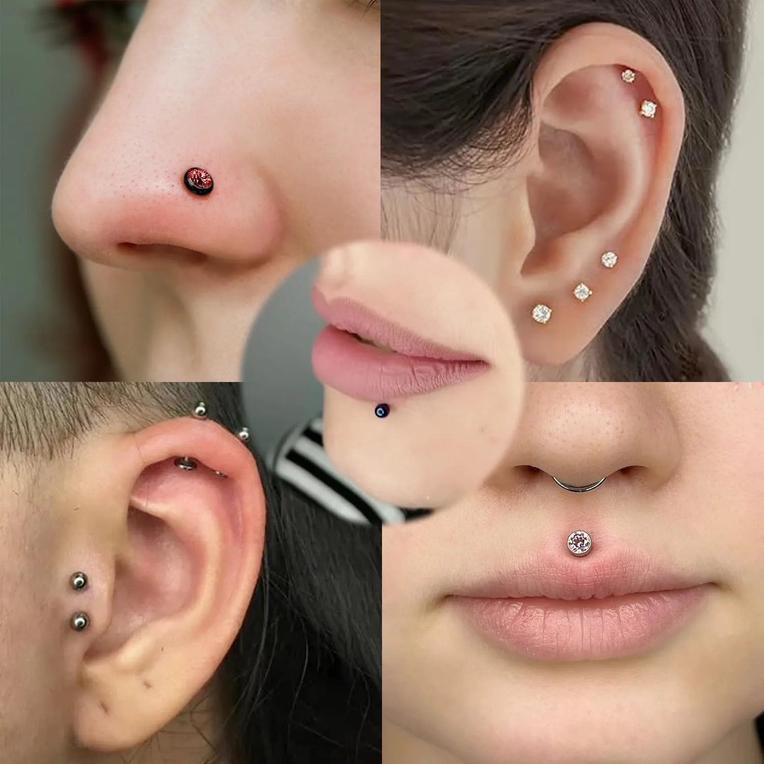 3 Pairs Stainless Steel Earrings Sets, Lightweight and Small Huggie 14K Gold Plated Simple Hoop Earrings Flat Back Cubic Zirconia CZ Stud Earrings Cartilage Hypoallergenic Suitable Men or Women
