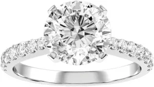 3.2 Carat (ctw) Moissanite Engagement Rings for women Platinum Plated Silver Ring moissanite rings