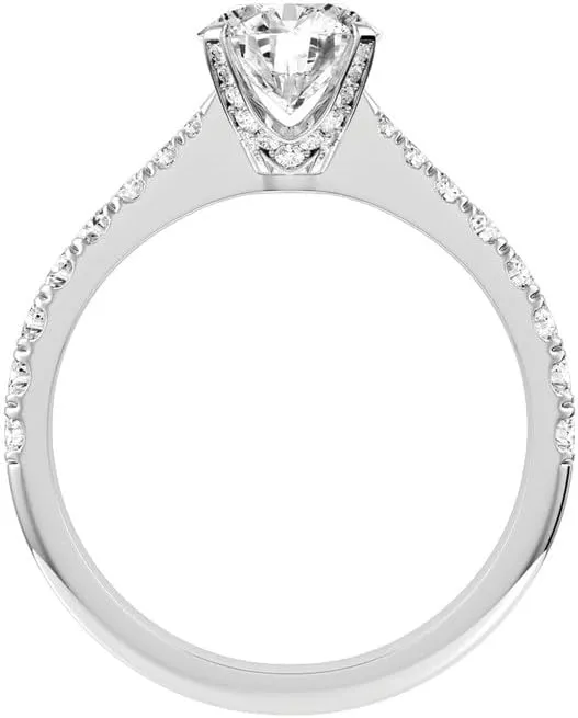 3.2 Carat (ctw) Moissanite Engagement Rings for women Platinum Plated Silver Ring moissanite rings