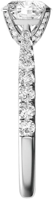 3.2 Carat (ctw) Moissanite Engagement Rings for women Platinum Plated Silver Ring moissanite rings