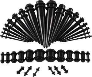 36 Pieces/Set Unisex 2 in 1 14G-00G Acrylic Screw Fit Interchangeable Taper Plug Piercing Ear Tunnel Stretcher Expander, As Pictures Shown