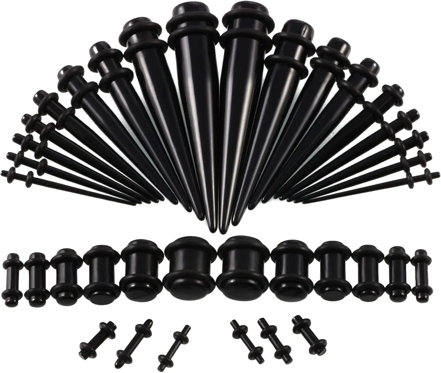 36 Pieces/Set Unisex 2 in 1 14G-00G Acrylic Screw Fit Interchangeable Taper Plug Piercing Ear Tunnel Stretcher Expander, As Pictures Shown