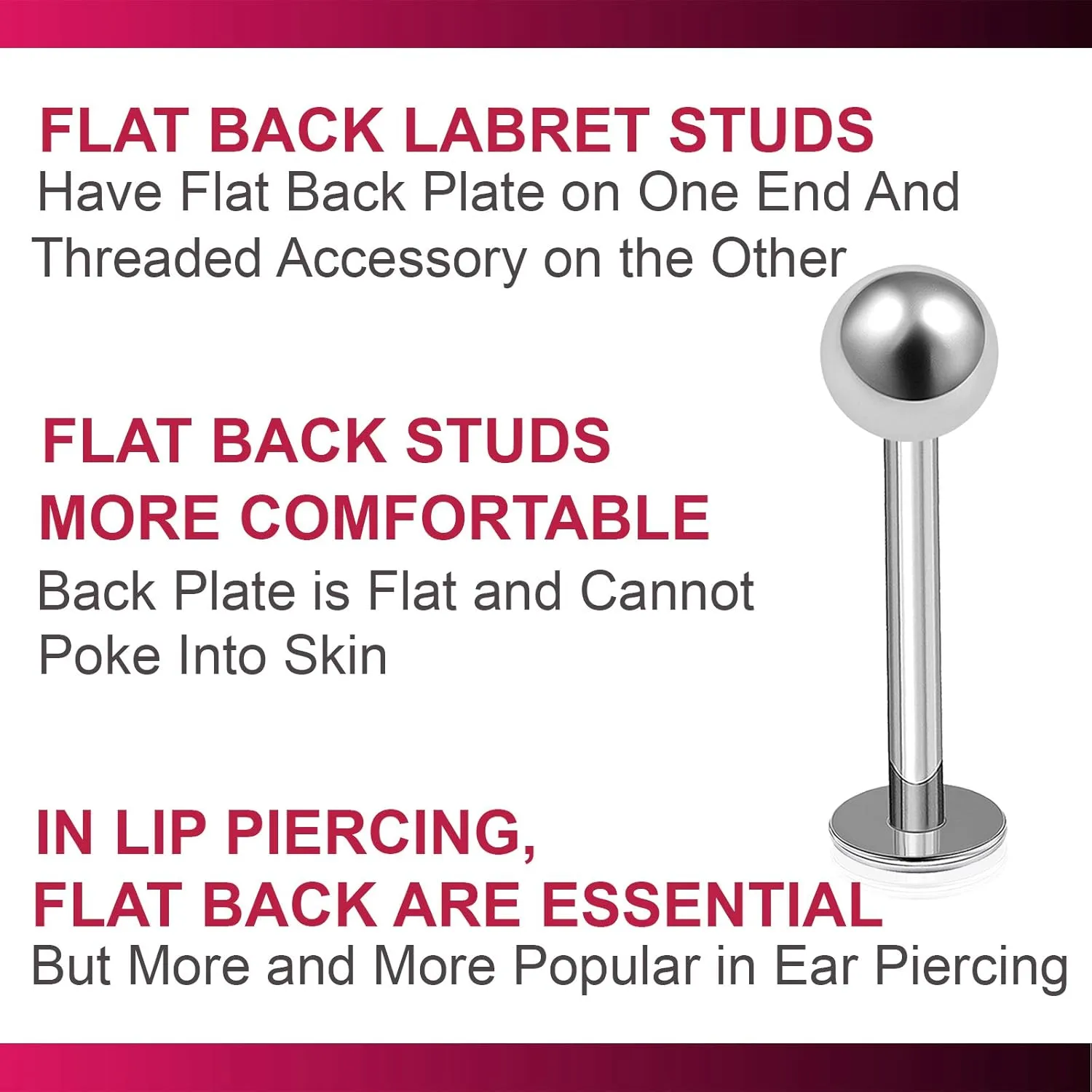 4pcs 14g Labret Studs Lip Ring Snake Spider Bite Forward Helix Monroe Dahlia Inner Conch Surgical Steel 4mm Ball Pick Size