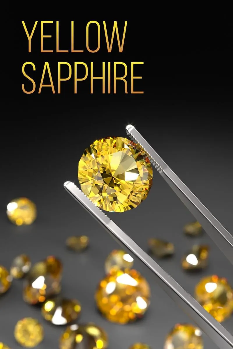 5.25 Carat Natural Yellow Sapphire Gemstone Wedding Pendant Gold Plated Pendant For Women