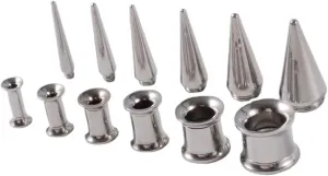 6 Pieces Stainless Steel Ear Gauge Stretching Kit Plug Taper Insertion Pin for Ear Tongue Stretcher Piercing Stretching Tool
