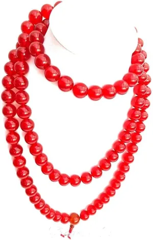 8mm dyed crimson red natural Jade mala/ Buddhist prayer bead mala/ jade mala necklace