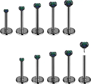 8Pcs 20G 18G Threadless Push in Nose Stud Rings for Women Men Stainless Steel Nose Studs Nostril Piercing Jewelry CZ Nose Rings Studs 1.5MM 2MM 2.5MM 3MM Black Silver Gold Bar Length 7mm 5mm