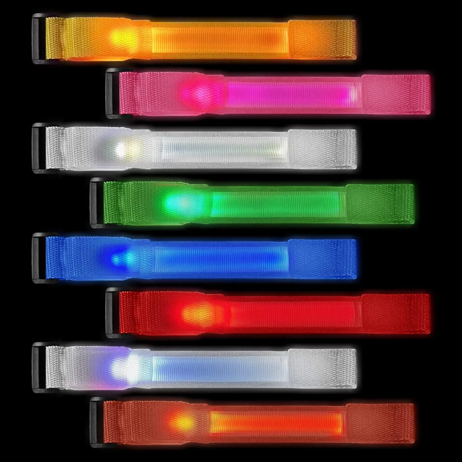 8pcs LED Light Up Bracelets Glow Flashing Wristbands Glow in The Dark Party Supplies for Wedding, Raves, Concert, Camping,Sporting Events, Party