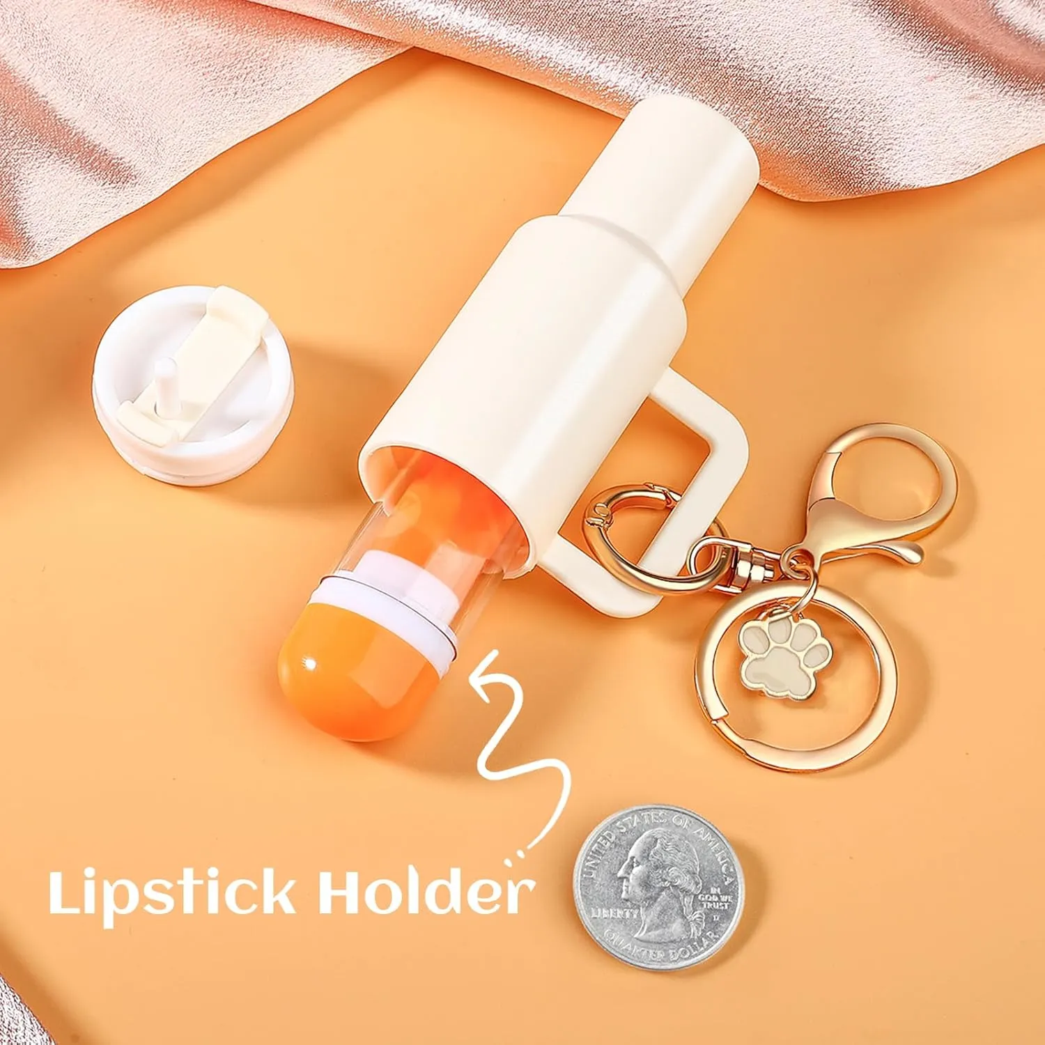 8pcs Mini Tumbler Keychain for Stanley Cup Cute Chapstick Holder Key Chain Charms Accessories for Women Backpack Bag