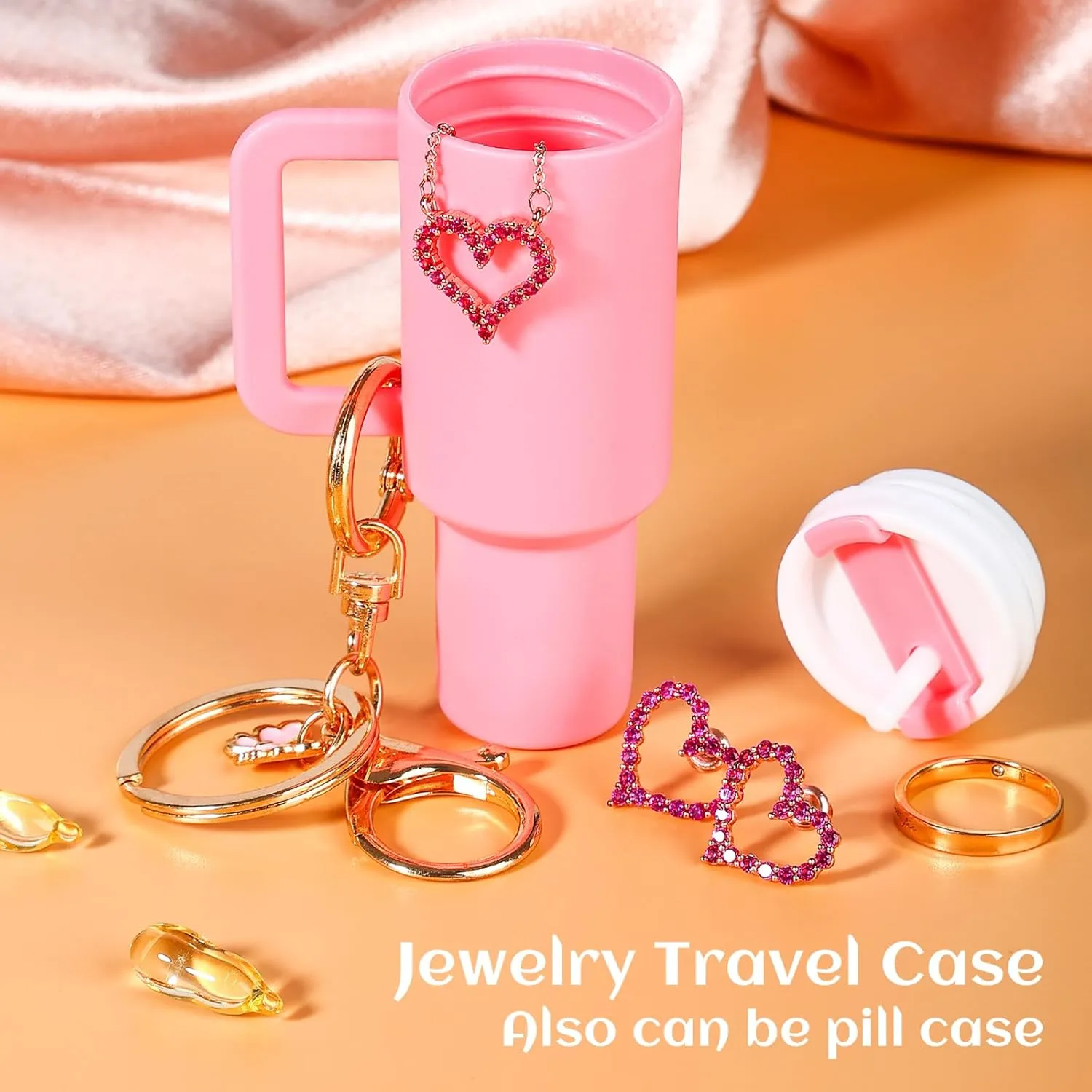 8pcs Mini Tumbler Keychain for Stanley Cup Cute Chapstick Holder Key Chain Charms Accessories for Women Backpack Bag